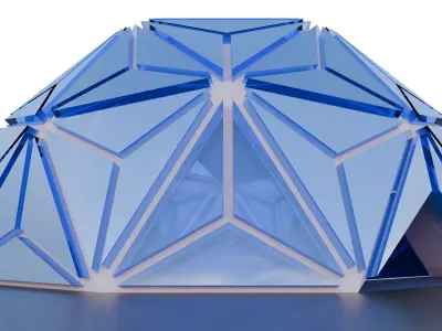 Glass Pyramid Glass Office 3D model