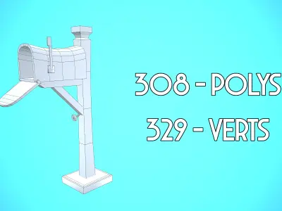 MAILBOX CARTOON STYLIZED Low-poly 3D model