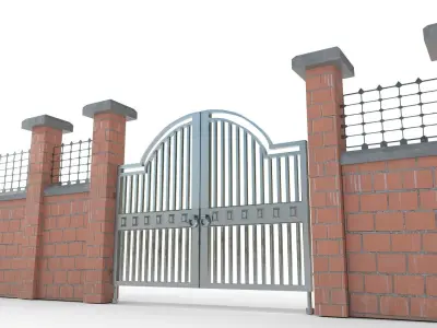 Garden Wall - PBR Low-poly 3D model