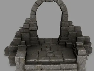 gate 9 stone arch Low-poly 3D model