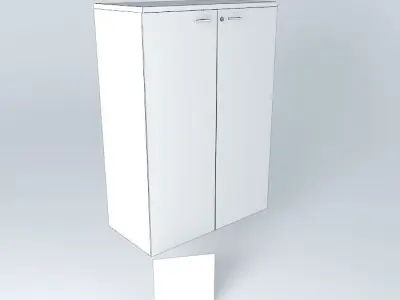 MEDIUM HEIGHT CABINET GLASS DOORS 900x450x1350mm Free 3D model