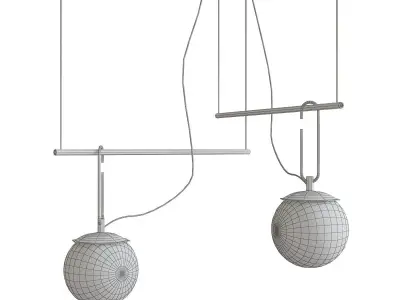 Chandelier collection low poly 3d model Low-poly 3D model