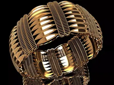 1418 Leaf-Scale Bangle 21gm 3D print model