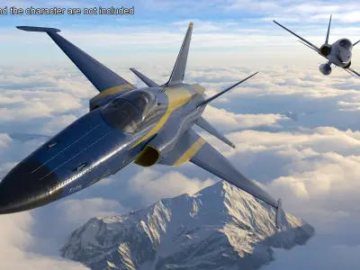  HESA Saeqeh Iranian Combat Aircraft Blue Rigged 