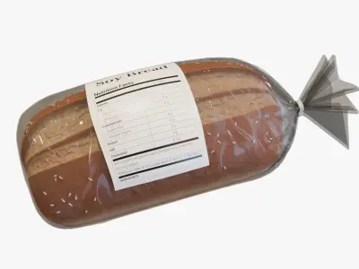 Soy products  Soy-based bread Low-poly 3D model