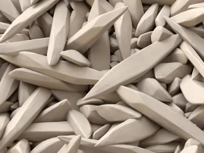 Clay rock stone decorative n1 3D model