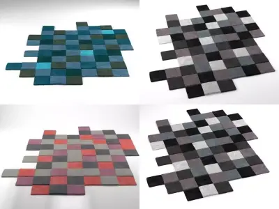 Do-Lo-Rez 2 four different rugs 3D model