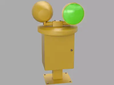 Airport Rotating Beacon Light  Aerodrome Beacon  Low-poly 3D model