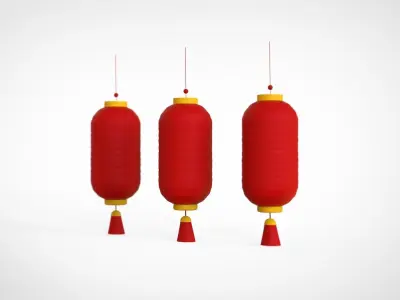 Paper Lantern v002 Free low-poly 3D model