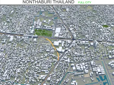 Nonthaburi Thailand 15km Low-poly 3D model