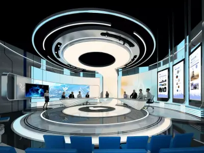 live broadcast studio Low-poly 3D model