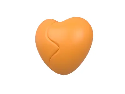 Broken Heart v1 007 Low-poly 3D model