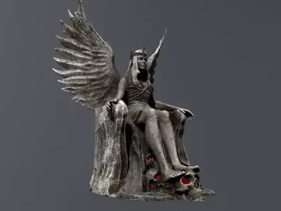  The Angel on the Throne Low-poly 3D model