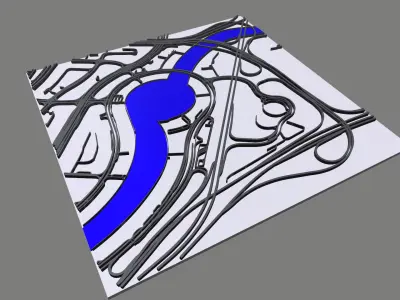 Streets and roads Downtown Dubai UAE  3D model