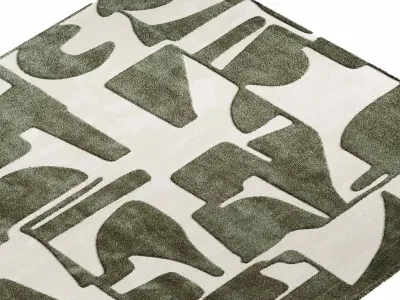 Ecorugs floor rug Papercut yellow 3D model