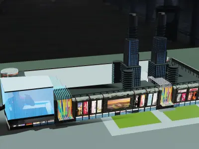 City Mall with animated Spider man in 3D 3D model