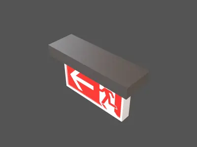 Exit Sign v1 010 Low-poly 3D model