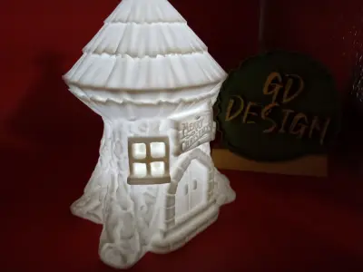 Christmas Tree Stump House Merry Christmas 3D Light 3D print model