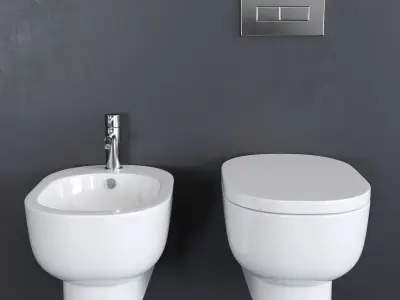 GALASSIA M2 55 Wall-Hung WC art 5245 art 5246 Low-poly 3D model