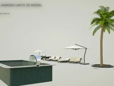  Pool garden units 3d model pack 3D model