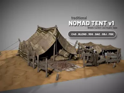 Traditional Nomad Tent v1 3D model