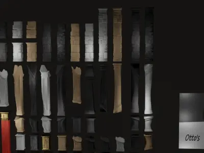 Roman and Greek columns 247 assets game ready low poly PBR Low-poly 3D model