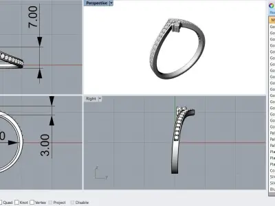 Light Fashion Ring - 3D Jewelry - AN-382 3D print model