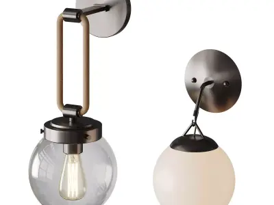 Hooked Globe And Coastal Cottage Rope Globe Sconce 3D model