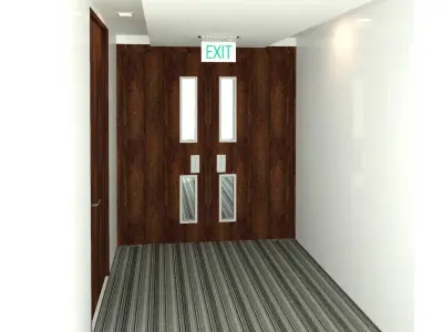 Internal Double Door 3D model