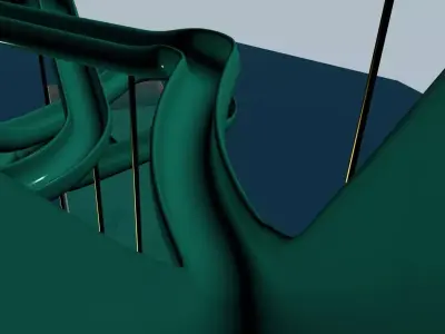 Water slide Low-poly 3D model