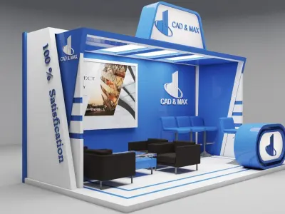Metallic Exhibition Stand 3D Model 3D model