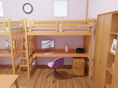 Children room 2person type 3D model