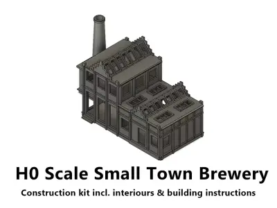 Small Town Brewery House - H0 Scale 3D print model