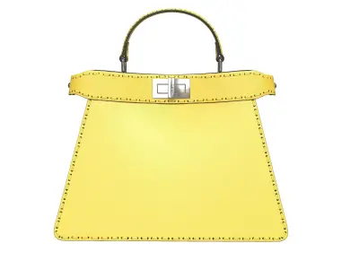 Fendi Peekaboo Bag Yellow Low-poly 3D model