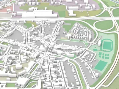 Cityscape Saint-Ghislain Wallonia Belgium 3D model