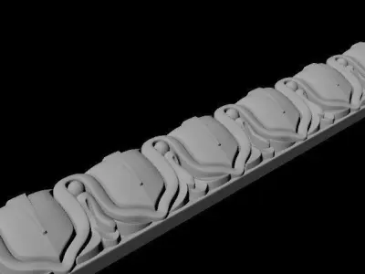 baguette gold border 3D model