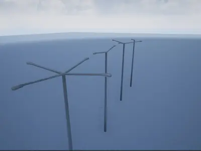 Street Lamp Poles Low-poly 3D model