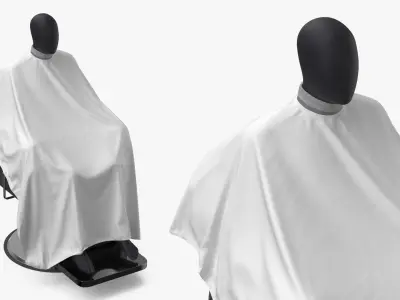  Hair Cutting Cape on Barber Chair with Mannequin 