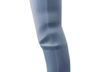 Blue Jeans - Classical White Pants - Trousers - Casual Leg Wear 3D model