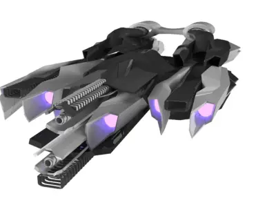 Mothership Spaceship Sci-Fi Game Model 3D  3D model