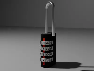 4 digits dial lock 3D model
