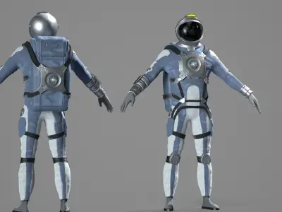 Space man Low-poly 3D model