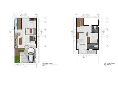 6x12 Two Floor House SketchUp DWG and 3Dmax Files 3D model