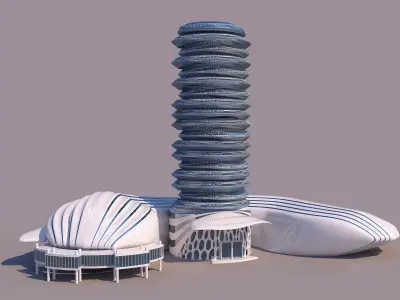 0114 - Organic Skyscraper 3D model