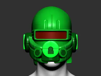 High quality scifi helmet high poly sculpt ver 4 3d printable  3D model