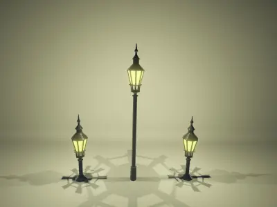 Street Lamps Low-poly 3D model