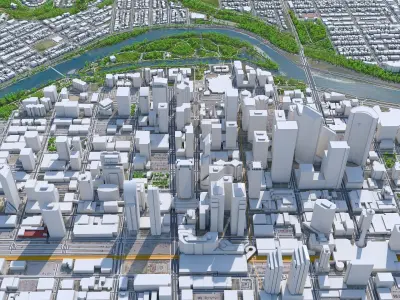 Calgary Downtown Canada Low-poly 3D model