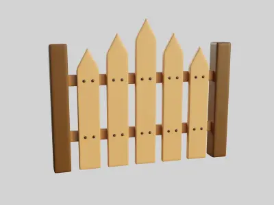 Cartoon Fence Collection Low-poly 3D model