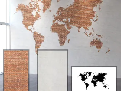 Brickwork world map 93 Texture