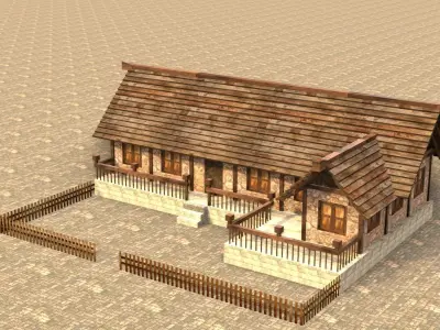 Medieval house sixteen 11 Low-poly 3D model
